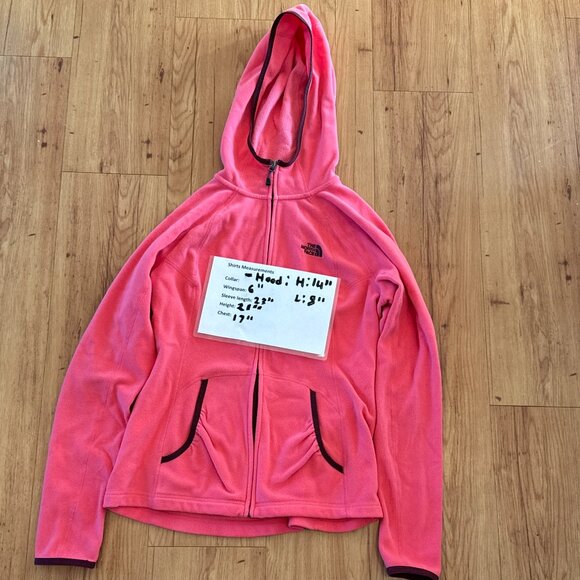 The North Face Women’s M Pink Polartec Classic Full Zip Hoodie Jacket Pockets - Picture 2 of 10
